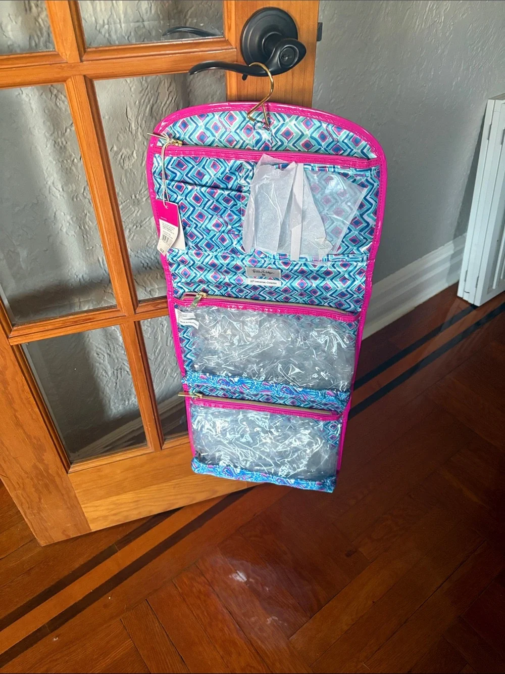 Lilly Pulitzer Teal & Pink Floral Cosmetic Case